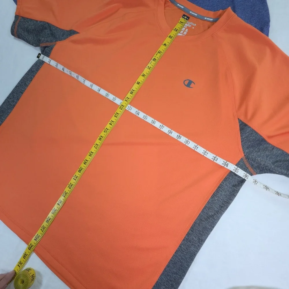Champion 2-‎ Men's Shirts 2XL 1-Orange/Gray Vapor & 1-Purple Short Sleeve Tee - Picture 5 of 8
